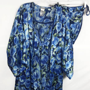 Secret Treasures Bue Floral Lingerie Set
